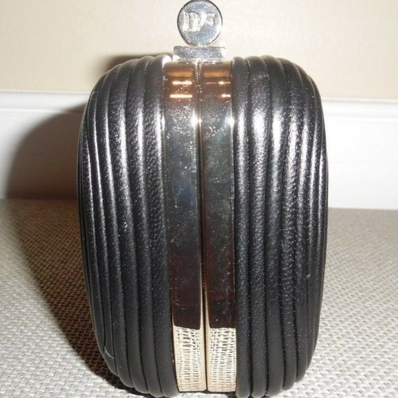 Diane von Furstenberg Tonda Passamentry Leather Chain Crossbody Cocktail Clutch - Picture 6 of 9